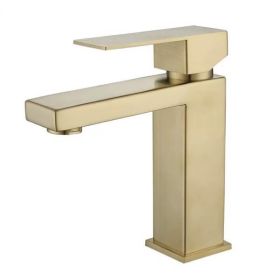 Single Handle Bathroom Faucet Lavatory Faucet Stainless Steel Single Hole-T20, Brushed Gold[Unable to ship on weekends,usps/fedex]