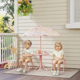 Kids Picnic Table and Chair Set (Option: Pink-750x520x120 mm)