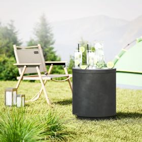 2.6 Gal Outdoor Side Table (Option: Charcoal Gray-470x470x535 mm)